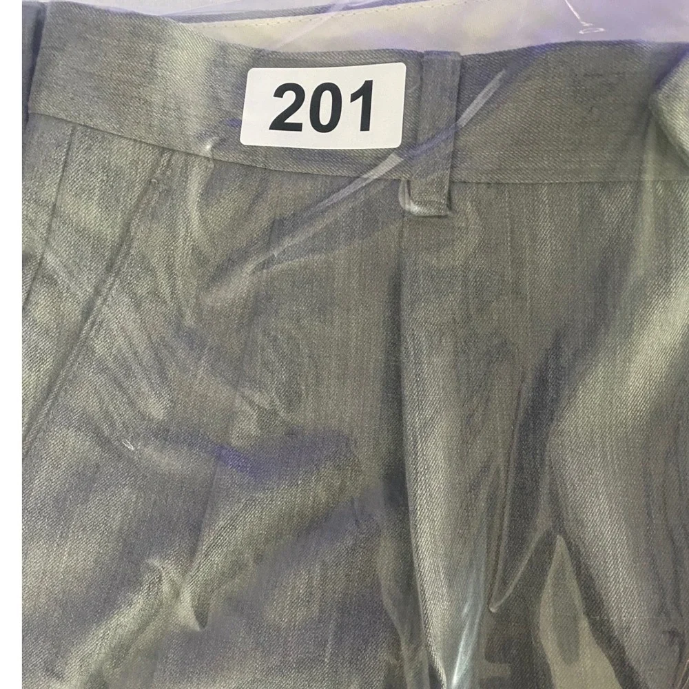 Mens‎ Grey Pleated Dress Pants Cuffed Hem Formal Trousers 37 Waist